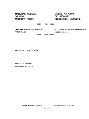cover image of Micmac lexicon